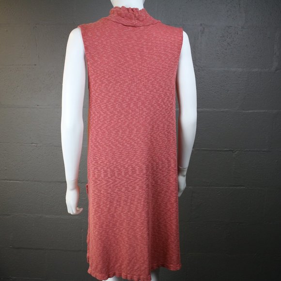 Left of Center Tunic Tank Small High-low Pinks Salmon Stretch Mock Neck Spring - Picture 3 of 6
